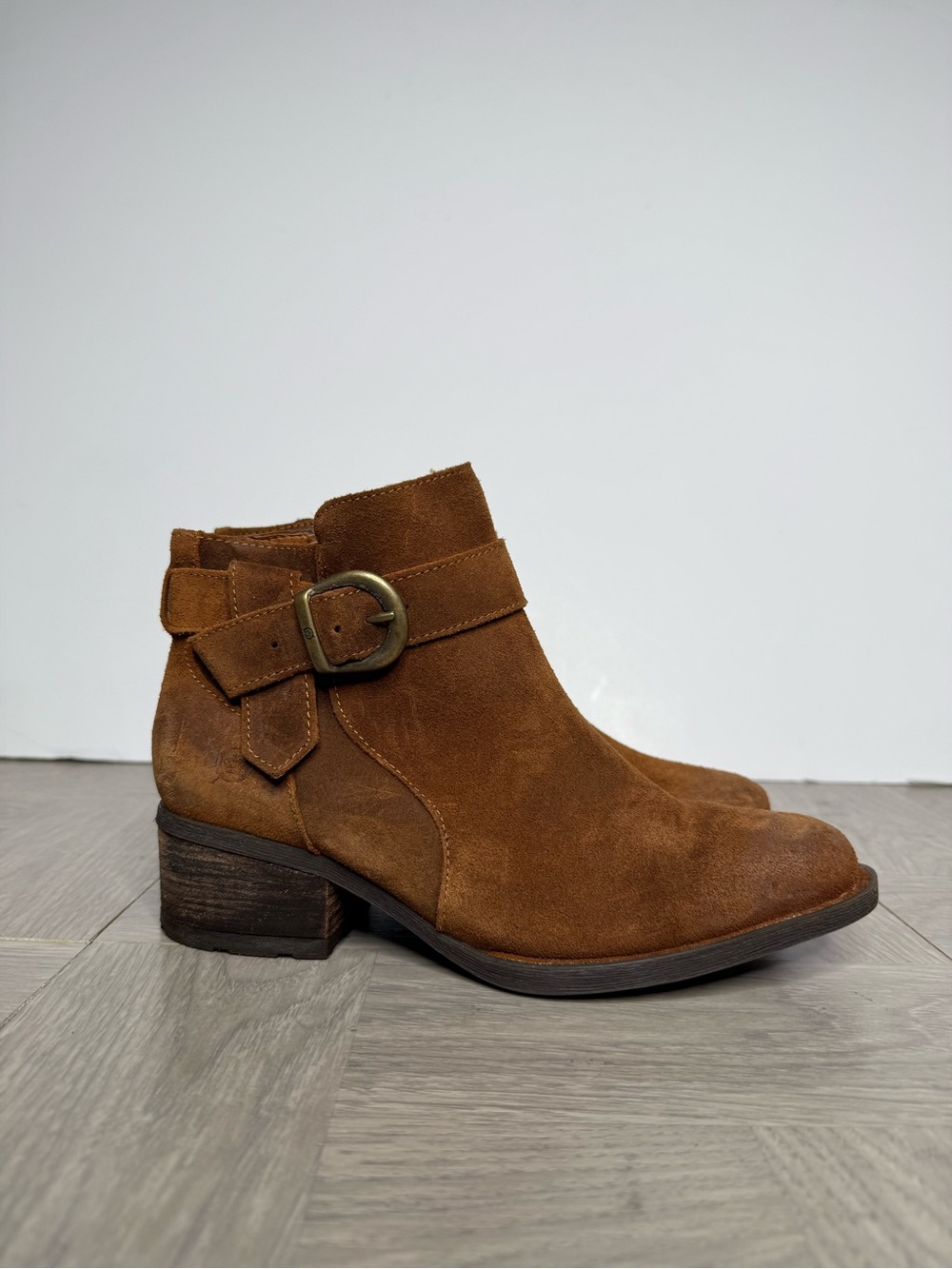 Born Morocco Brown Distressed Suede Bootie 7 - Picture 9 of 9